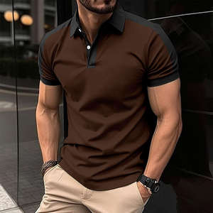 2024 Hotsale hombres 100% algodón lienzo manga corta para Polos Color sólido bordado técnica - Product Image 5
