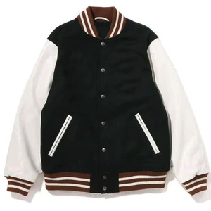 Winter Varsity Letterman Jacket Veste universitaire personnalisée OEM Lycée Collège Design Col côtelé Broderie personnalisée Varsity Jacket - Product Image 5