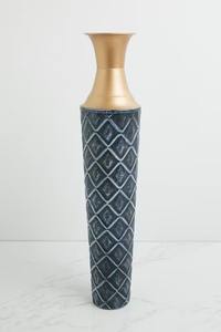 Jarrón de suelo de Metal largo con acabado azul antiguo, elegante centro de mesa decorativo alto, sala de estar, pasillo, comedor, áreas de recepción, boda - Product Image 5