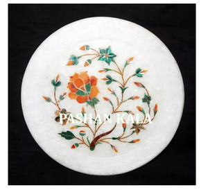 จานหินอ่อนลายดอกไม้ดีไซน์โดดเด่น เหมาะสำหรับตกแต่งบ้าน สำนักงาน และเป็นของแจกสุดพิเศษ ดีไซน์สร้างสรรค์ ตกแต่งอย่างมีสไตล์ - Product Image 1