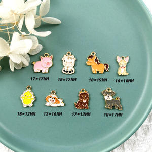 DIY亜鉛合金ジュエリー作りアクセサリーエナメルエナメルかわいいカワイイ漫画動物豚ひよこ牛犬ペンダントチャーム - Product Image 2