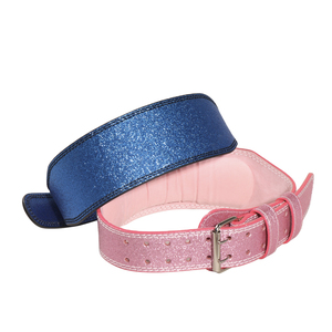 เข็มขัดหนัง PU แวววาวสำหรับการเพาะกายพร้อมเข็มขัดยกสองง่ามแวววาวสำหรับการสนับสนุนการกดด้านหลังเข็มขัดส่องแสงแวววาว - Product Image 4