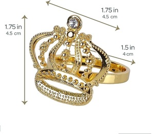 Anneau de serviette en métal en forme de diamant or couronne royale thème pour mariages anniversaires et fêtes - Product Image 2