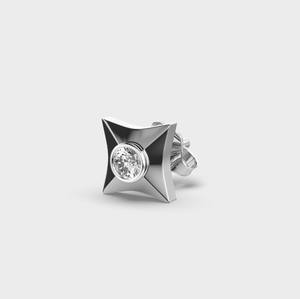 Pendientes de Diamante Cultivado en Laboratorio, Corte Cuadrado, Engaste de Bisel, Certificado IGI, 0.1ct, para Regalo de Aniversario o Fiesta, Plata de Ley 925 - Product Image 3