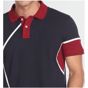 Polo Informal de Algodón para Hombre, Camisa de Manga Corta de Alta Calidad, Transpirable, Cuello Alto, Ropa de Calle, Color de Bloque, Bordado Plus - Product Image 6