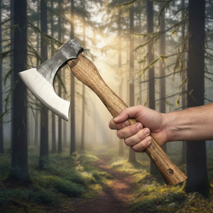 Lot de 3 haches à manche en acier, fabriquées à la main, lame forgée en acier à haute teneur en carbone, qualité industrielle, pour la chasse, la coupe et le hachage - Product Image 3