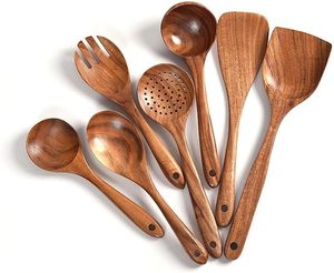 Utensilio de cocina de madera de 9 piezas de Vietnam, juego hecho de material de madera maciza natural, incluye cucharas, espátulas, cuchara coladora - Product Image 2
