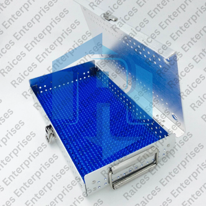 ถาดฆ่าเชื้อทำจากอลูมิเนียมอัลลอยด์พร้อมแผ่นซิลิโคน กล่องใส่เครื่องมือผ่าตัดและศัลยกรรมกระดูก ผลิตโดยผู้ผลิตโดยตรง - Product Image 4