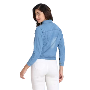 Chaquetas vaqueras ajustadas de talla grande para mujer de temporada de invierno, diseño personalizado, Vaqueros lavados a la moda para mujer, chaquetas informales de BD - Product Image 2