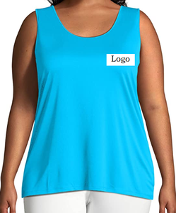 Camisetas de Tirantes Deportivas de Punto de Primera Calidad para Mujer, Color Sólido, Corte Ajustado, Casual, Transpirable, con Logotipo Frontal, Poliéster/Algodón - Product Image 5