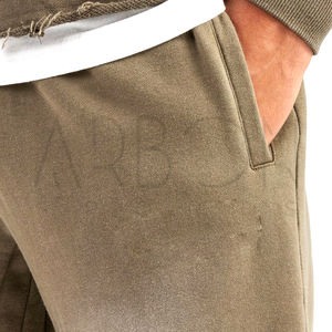 Couleur kaki bonne vente Made In Pakistan Street Wear en gros taux confortable matériau écologique lavage à l'acide survêtements - Product Image 4