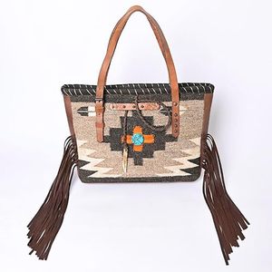 กระเป๋าโท้ทหนัง Aztec ทำด้วยมือของจริงกระเป๋าช้อปปิ้งมีสไตล์วินเทจสุดหรูกระเป๋าอุปกรณ์เสริมที่สมบูรณ์แบบ - Product Image 2