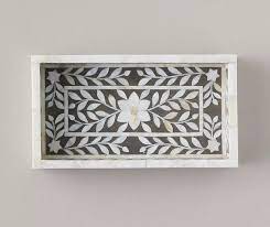 Bandeja DE SERVICIO DE MADERA personalizable, Material de hueso de resina, incrustaciones de perlas madre para uso sostenible, restaurantes, hoteles - Product Image 4