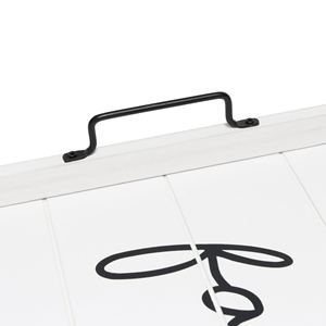 Bandeja de Servicio Multifuncional Moderna de Madera Blanca con Asas de Metal Negro, Decoración del Hogar, Organizador de Desayuno, Regalo para Ramadán y Bodas - Product Image 4