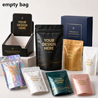 Sacs en Mylar holographiques personnalisés avec impression numérique, 3,5g, 7g, 14g, 28g, pochettes refermables découpées, emballage vide uniquement, sans produit inclus