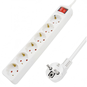 Regulador de extensión de 6 tomas con interruptor 16A/250V 3680W, longitud de 1.5/3/5m, color blanco, fabricado en China, Don Feliz - Product Image 3