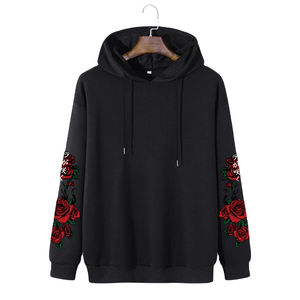 Blanc 350 GSM pull coton Polyester polaire lourd Streetwear plaine impression broderie sweats à capuche pour hommes - Product Image 1