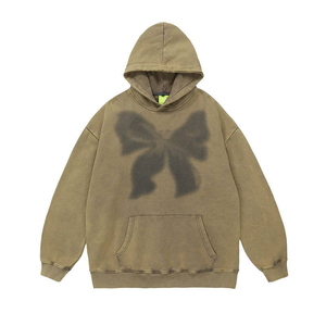 <b>Top</b> Quality High Quality 400gsm Heavy Thick Terry Plain Hoodie Pullover Unisex Printing <b>Distressed</b> Hoodies - Product Image 6