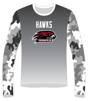 Kendi Tasarımınızla Süblimasyon Baskılı Kompresyon Tişörtü Rush Guard Hawks Uzun Kollu Tam Boy Hızlı Kuruyan Unisex Yetişkin