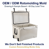 Moule de rotomoulage personnalisé OEM ODM, grande glacière à roulettes pour crème, bac à glace de pêche moulé par rotation, direct usine