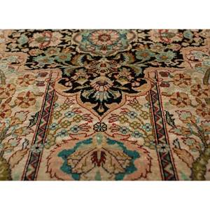 Tapis en soie noué à la main Gulmarg Pae-6242, épaisseur 10 mm, motif rectangulaire à médaillon, idéal pour l'entrée de la maison des adolescents, le couloir ou le salon - Product Image 3