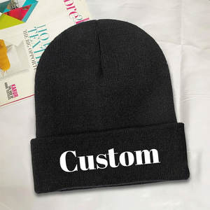 Moda al por mayor nuevo logotipo bordado personalizado Color sólido fibra acrílica cálido gorro de invierno con logotipo personalizado gorro de punto gorros cálidos - Product Image 3