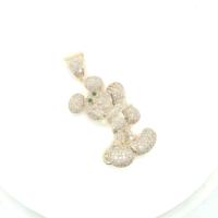 Pendentif en diamant inspiré de personnages de dessins animés, style hip-hop, pour enfants, or 14 carats, 6,50 carats, clarté SI naturelle, certifié IGI