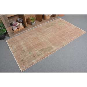 Tapis moderne en laine écologique brun vert 3,5 x 6,7 pieds, grand tapis classique en patchwork rectangulaire, style traditionnel, latex, salle à manger - Product Image 2