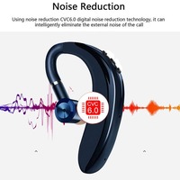 Écouteur sans fil unique S109 BT 5.1 universel à crochet d'oreille, casque sportif et professionnel mono-auriculaire mains libres avec micro pour smartphone