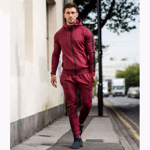 ชุดวอร์มเฮฟวี่เวทของผู้ชายชุดฮู้ดและกางเกงวิ่งแบบซิปเต็มโลโก้ตามสั่งจากโรงงาน - Product Image 6