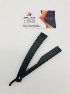 Rasoir de coiffeur professionnel en acier inoxydable noir mat personnalisé lame remplaçable pour le rasage du visage et du corps marque privée personnalisée - Product Image 6