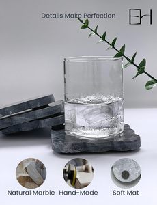 Nouveauté tapis de Table en pierre colorés pour la fête sous-verres en pierre avec logo personnalisé pour l'image de marque sous-verres en pierre ronds pour boissons chaudes - Product Image 5