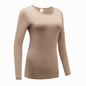T-shirt d'infirmière à manches longues en Spandex/Polyester pour femme, modèle basique extensible, avec détection d'aiguilles, vente en gros - Product Image 1