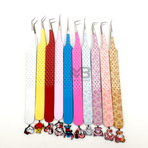 Pinzas Antideslizantes para Extensión de Pestañas al por Mayor, Pinzas de Precisión de Acero Inoxidable con Punta de Fibra para Herramientas de Maquillaje - Product Image 2