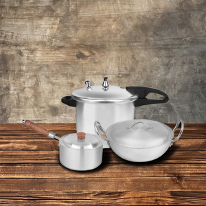 Batterie de cuisine classique en métal de 5 pièces de qualité supérieure avec couvercle de casserole Wok pour autocuiseur de chef pour la cuisine - Product Image 2