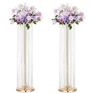 Grand support de fleurs en cristal décoration de mariage porte-fleurs pièce maîtresse support de fleurs en cristal argent fabriqué à la main - Product Image 3