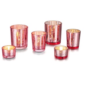 Vente chaude Meilleur Verre Votive Placage Or et Argent Couleur Bougie Pot De Verre De Luxe Verre Bougie Coupe Traitement Personnalisé - Product Image 4