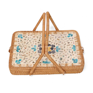 Juego de Accesorios de Mesa Artesanales de Nácar, Incluye Manteles Individuales con Incrustaciones de Concha, Posavasos y Anillos para Servilletas de Vietnam - Product Image 3