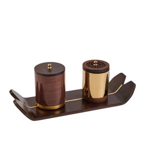 Support résistant à la chaleur pour brûleur d'encens avec base en bois et tasse en métal et couvercle en métal - Product Image 6