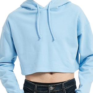 OEM Custom Men's Cropped Hoodie Boxy Fit Draw <b>String</b> Vintage Washed Luxury Style Solid Winter Plus Size Hooded Street Wear - Product Image 1