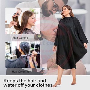 Vestido de capa de corte de pelo de cliente de salón profesional \ Capa de corte de pelo de peluquero personalizada con mangas para la venta - Product Image 5