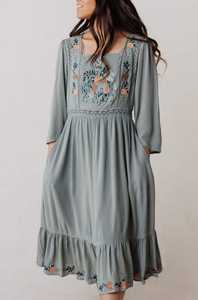 Robe de soirée mi-longue en coton brodé pour femme, tenue Sexy et décontractée, manches longues, nouvelle collection, 100% - Product Image 5