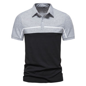 Meilleures ventes T-shirts pour hommes Vêtements d'été personnalisés Vêtements de golf pour hommes Chemises polos épissés à couleurs bloquées - Product Image 1