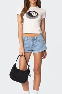 Venta al por mayor Summerwear Shorts High Waisted Relaxed Fit Mujeres 100% Algodón Mezclado Shorts Cómodo Casual Pantalones Cortos Ligeros - Product Image 4