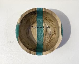 2025 à la mode bois et résine époxy bol de fruits Design créatif bol à salade plats assiettes décoratif bol de service ensemble de vaisselle - Product Image 3