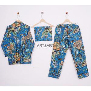 Conjuntos de pijama de algodón 100% con patrón Floral hecho a mano para mujer, cómodos y transpirables con logotipo frontal, estilo Sexy con bolsillos - Product Image 4