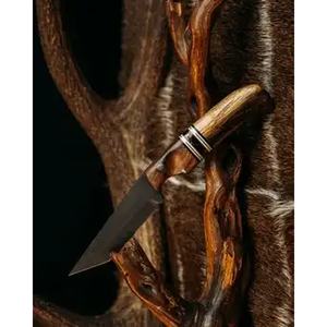 Couteau Skinner en acier au carbone Jexmoo personnalisé fait à la main avec manche en bois de résine et gaine en cuir cadeau parfait pour le camping et la chasse - Product Image 6