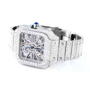 Haute Qualité Hip Hop Montre Glacé Cadran VVS Moissanite Diamant Acier Inoxydable Avec Date Valentine Cadeau Spécial Bijoux - Product Image 2
