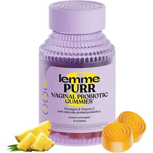 Gomitas Probióticas Vaginales Lemme Purr con Sabor a Piña, 0.5g de Extracto Vegetal, pH Equilibrado, para la Salud Femenina, 60 Unidades, Eliminan el Olor Vaginal - Product Image 1