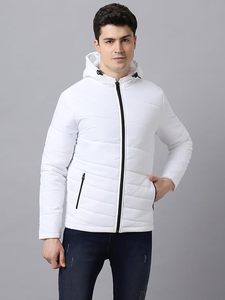 Wholesale Zipper Casual Style Lightweight <b>white</b> Puffer <b>Jackets</b> men's Hooded <b>jackets</b> for men's - Product Image 6
